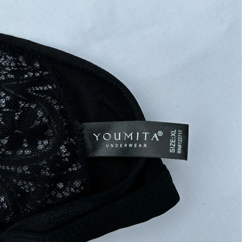 Youmita Sheer Lace High-neck Black Bralette XL - Picture 7 of 7
